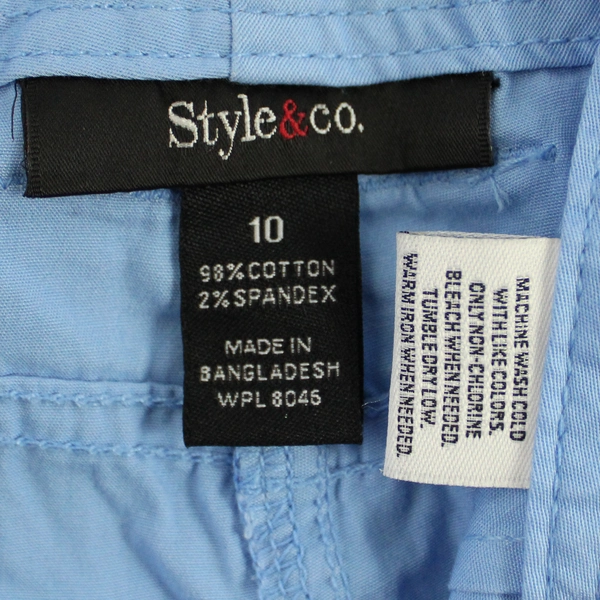 Style & Co Light Blue Capri Cargo Style Pants Women's Size 10 Cotton Blend 