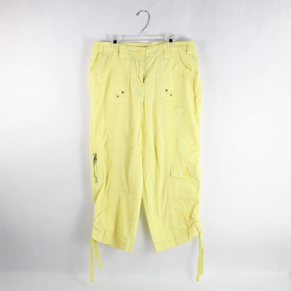 Style & Co Yellow Capri Cargo Style Pants Women's Size 8 Cotton Blend