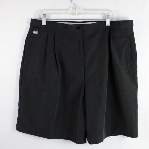 Liz Golf Women's Golf Shorts by Liz Claiborne Pleated Front Black Plus Size 18