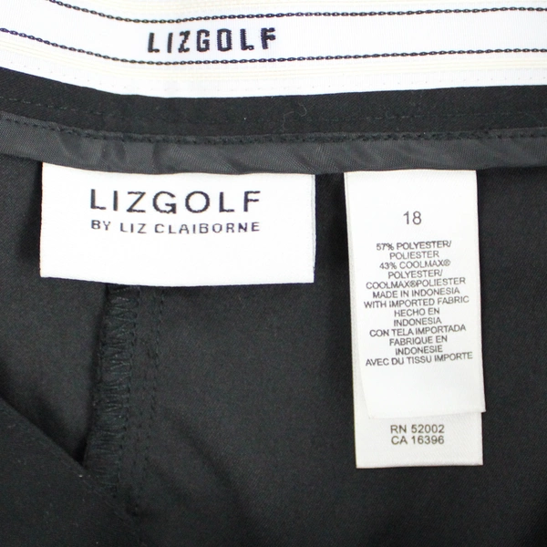 Liz Golf Women's Golf Shorts by Liz Claiborne Pleated Front Black Plus Size 18