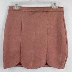 Charlotte Russe Mauve Velvet Mini Skirt with Rounded Petal Edges Women's Size L