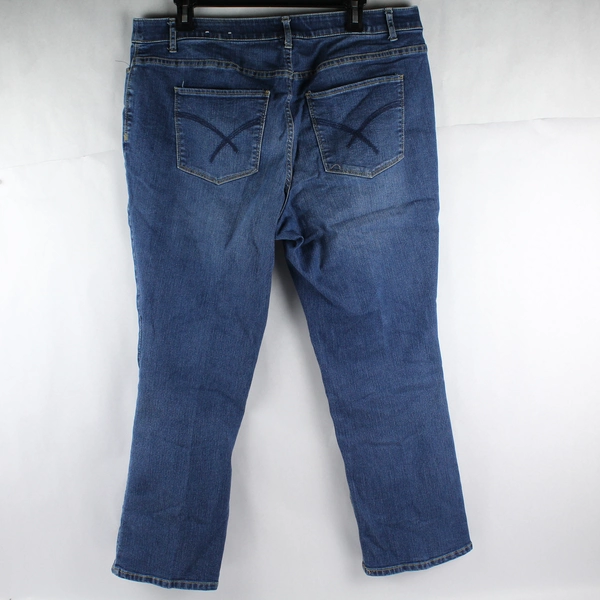 CJ Banks Women's Blue Straight Leg Mid Rise Elastic Waistband Jeans Size 14W