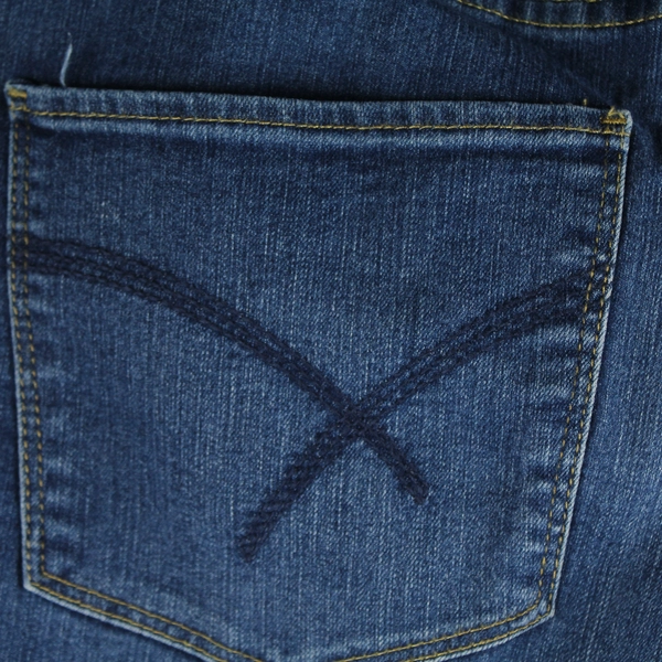 CJ Banks Women's Blue Straight Leg Mid Rise Elastic Waistband Jeans Size 14W