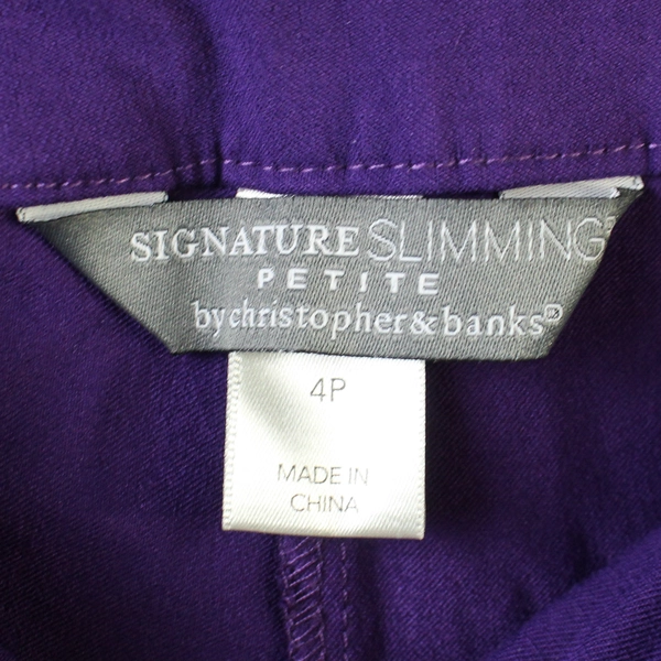 Signature Slimming by Christopher & Banks Purple Capris Women's Size 4P