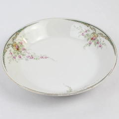 Vintage Hutschenreuther Round Salad Bowl White With Flowers Bavaria 