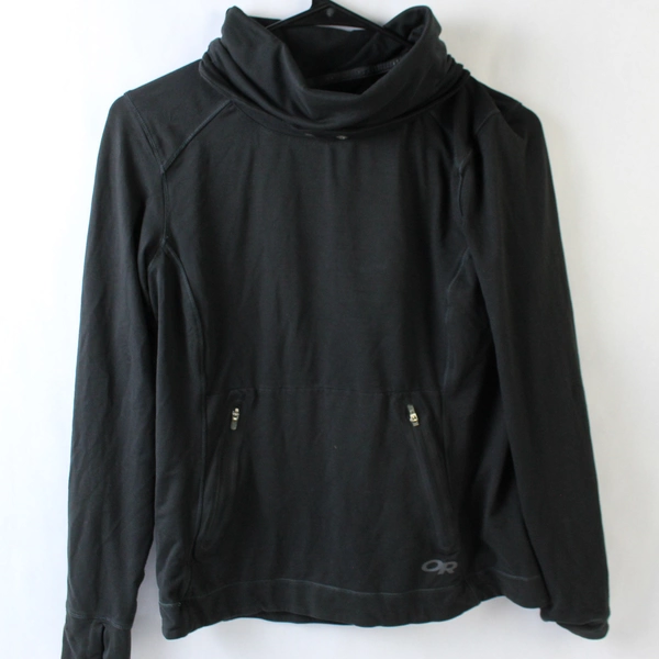 Outdoor Research By Adventure Black Turtleneck Top Thumb Holes Women's Small