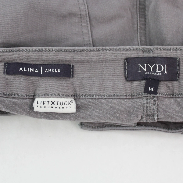 NYDJ Women's Gray Alina Skinny Ankle Fit Jeans Size 14