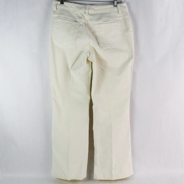 St John's Bay Women's Cream Stretch Bootcut Mid Rise Corduroy Jeans Size 8