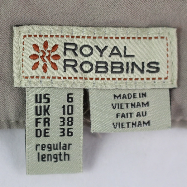 Royal Robbins Women's Beige Hiking Athletic Pants Lightweight Straight Leg Sz 6
