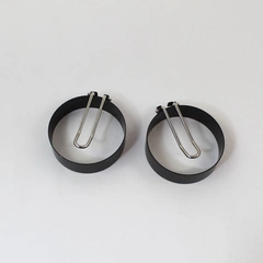 Lot of 2 Black Metal Egg Pancake Ring Molds Kitchen Cooking Gadgets