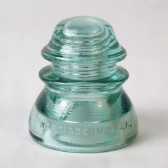 Vintage Whitall Tatum Co. Aqua Glass Insulator No. 1 Made in the USA 15 4.5"