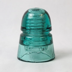 Vintage H.C Co. Aqua Glass Insulator Chipped 4.5"