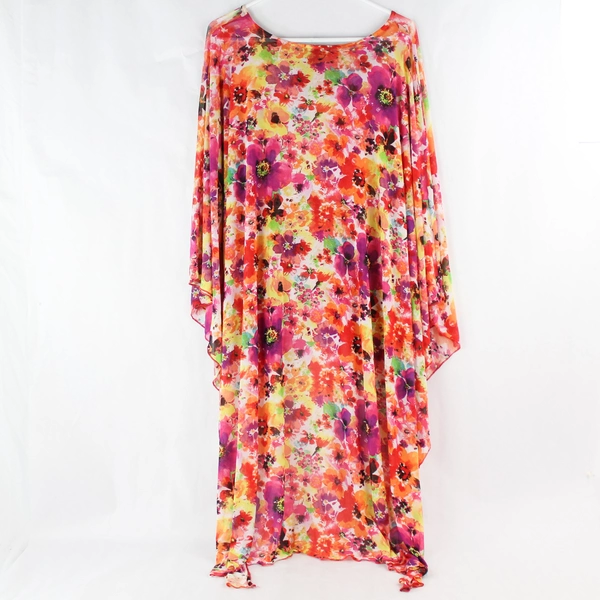 Cha Cha Vente Women's Colorful Floral Mesh Swim Cover Up Shawl Size XL