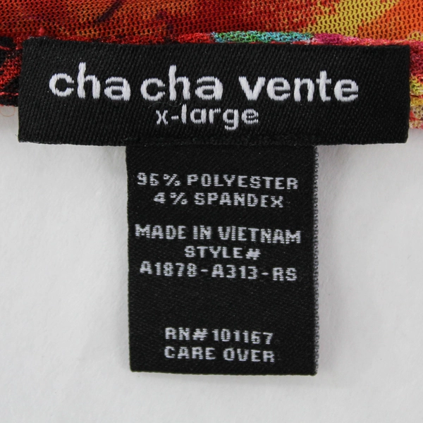 Cha Cha Vente Women's Colorful Floral Mesh Swim Cover Up Shawl Size XL