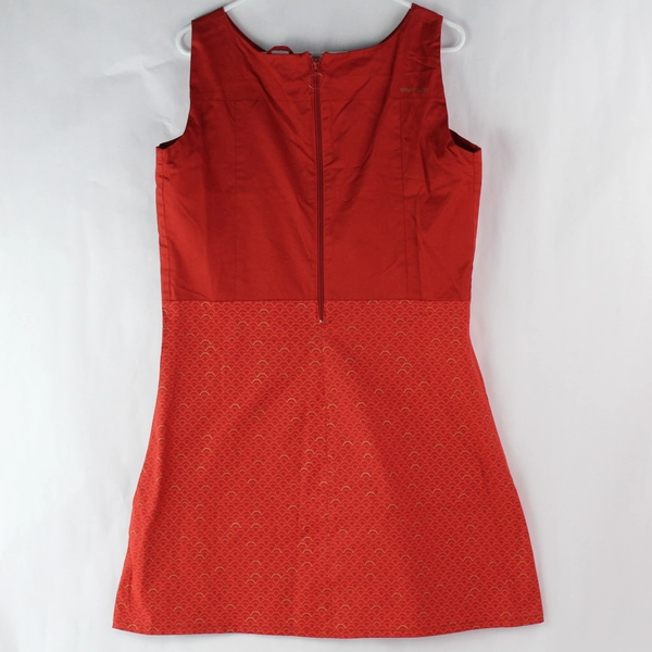 Skunkfunk Ekora Women's Red-Orange Patterned Knee Length Dress Size 5 / XL