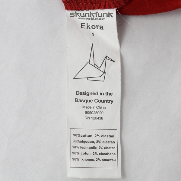 Skunkfunk Ekora Women's Red-Orange Patterned Knee Length Dress Size 5 / XL