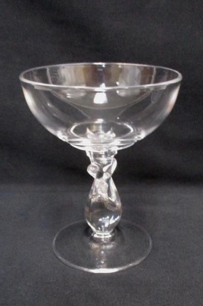 3 Pressed Clear Glass Footed Stemware Sherbet Dessert Dishes Heisey Glass Design
