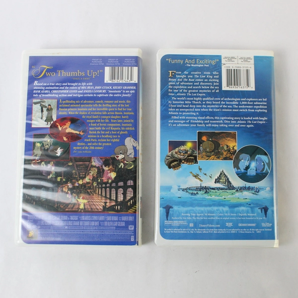 Lot Of 2 Animated VHS Kids Movies Atlantis The Lost Empire And Anastasia