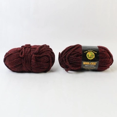 Lot of 2 Lion Brand Yarn Wool-Ease Burgundy Yarn Skeins 1433 Claret Dye 63756B