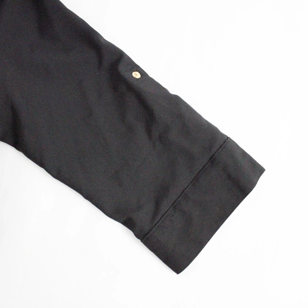 Sharagano Black 3/4 Adjustable Sleeves Zip Up Shirt Dress Women's Size 16