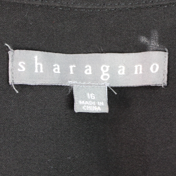 Sharagano Black 3/4 Adjustable Sleeves Zip Up Shirt Dress Women's Size 16