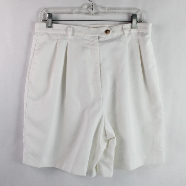 Talbots Petites White Pleated Style Shorts Women's Size 14