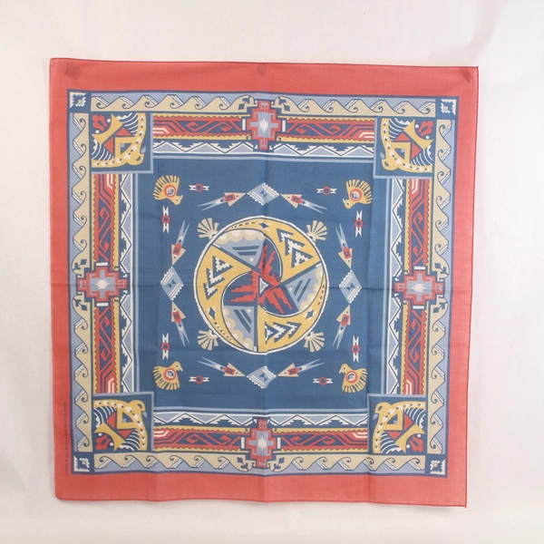 Vtg Wamcraft Colorfast Southwestern Tribal Bandana Handkerchief 31" USA