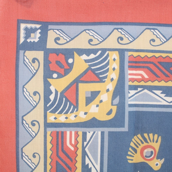 Vtg Wamcraft Colorfast Southwestern Tribal Bandana Handkerchief 31" USA