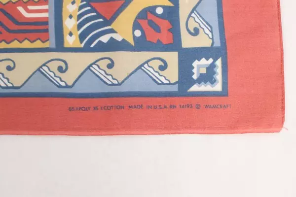 Vtg Wamcraft Colorfast Southwestern Tribal Bandana Handkerchief 31" USA