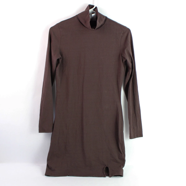 Divided by H&M Brown Mock Neck Cotton Dress Women's Size Medium