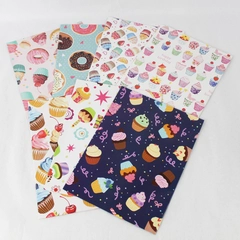 Lot of 7 Fun Cupcake Donut Birthday Gift Wrapping Paper Sheets 30x20