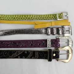 Lot of 5 Women's Skinny Belts Various Colors and Styles
