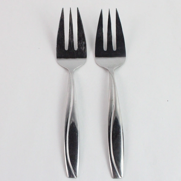 Lot of 2 Oneida Groove Stainless Steel Serving Forks Kitchen Utensils
