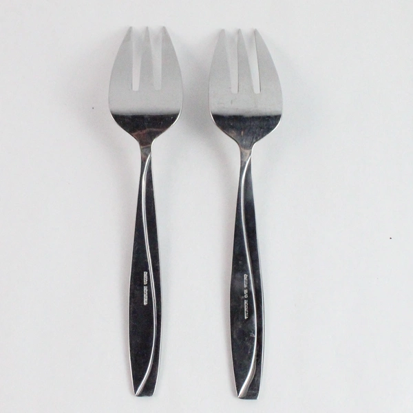 Lot of 2 Oneida Groove Stainless Steel Serving Forks Kitchen Utensils