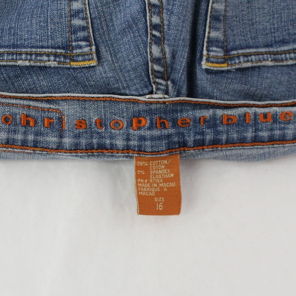 Christopher Blue Women's Straight Leg Classic Blue Jeans Size 16