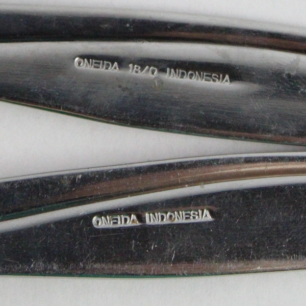 Lot of 2 Oneida Groove Stainless Steel Serving Forks Kitchen Utensils