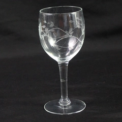Vintage Clear Crystal Princess House Small Heritage Short Stem Wine Glass