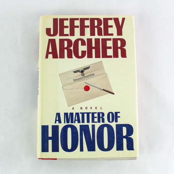 Vintage Jeffrey Archer A Matter of Honor Hardcover Novel DJ 1986 Linden Press