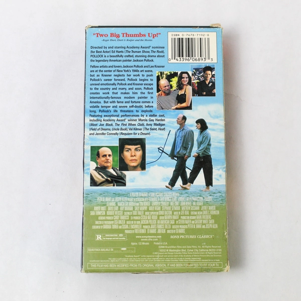 Pollock VHS 2000 Sony Pictures Classics Ed Harris Marcia Gay Harden