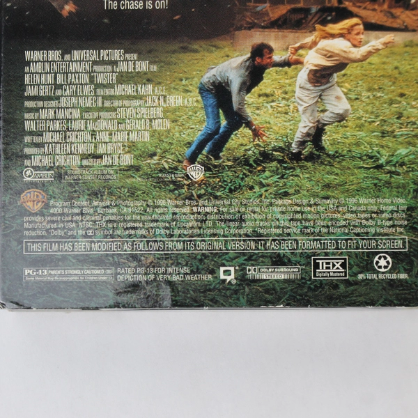 Twister VHS 1996 Warner Home Video Helen Hunt Bill Paxton