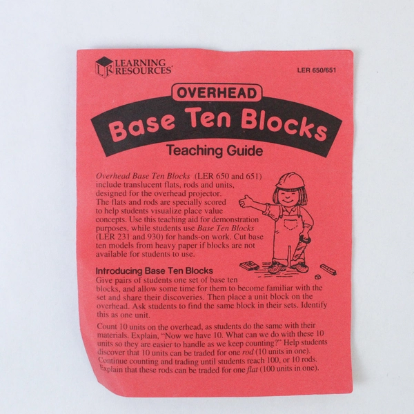 Lot of Learning Resources Overhead Base Ten Blocks Educational Math Toy Set