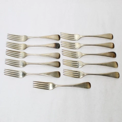 Lot of 11 Vintage A.A. Burbank Silver Plated Salad Forks Flatware 7 Inch