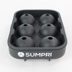 Sumpri Ice Cube Maker Tray Black Rubber Sphere Round Circle Makes 6
