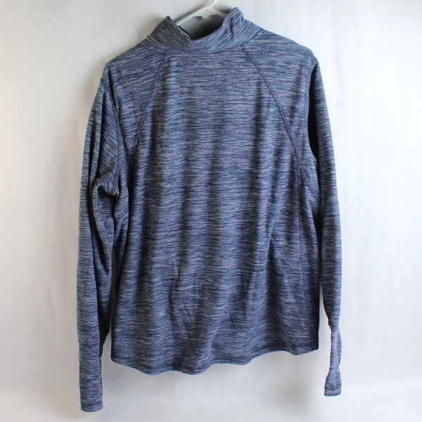 St. John's Bay Women's Blue Collar Long Sleeve Quart Zip Fleece Pullover Size XL