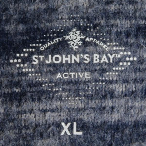 St. John's Bay Women's Blue Collar Long Sleeve Quart Zip Fleece Pullover Size XL