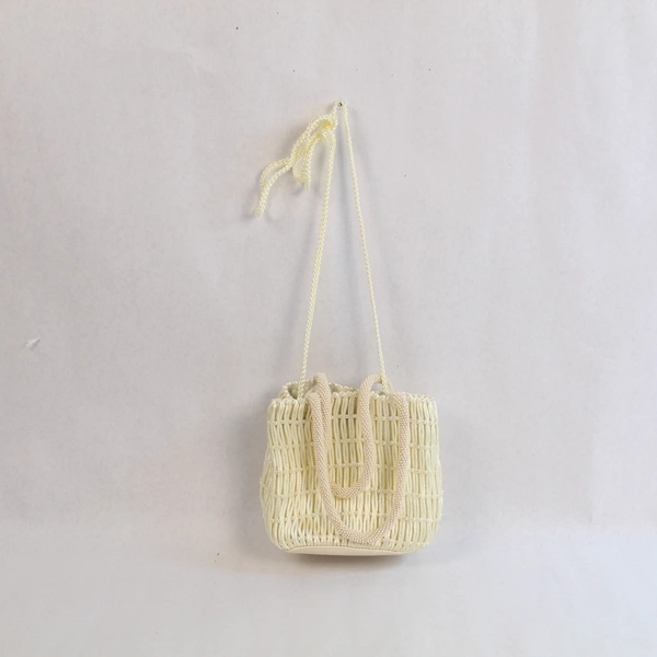 Vtg Vanessa Paris London Clutch Purse Cream Faux Pearls Double Handle Bag