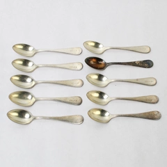 Set of 10 Vintage Albert Pick & Company Delos Sugar Spoons Flatware 4.25 Inch