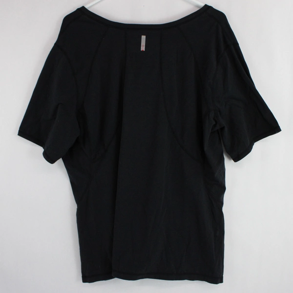 Zella Women's Black V Neck Short Sleeve Ruched Bodice T-Shirt Size 3X/X