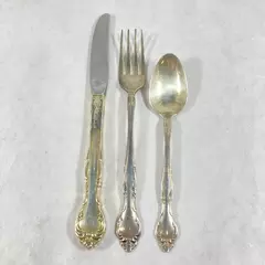Vtg Community Silver Plate 3 Piece Youth Knife Fork Spoon Set 1961 Affection 