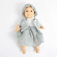 Vintage Gi-Go Toys My Palm Pals Bean Bag Kid Vinyl Baby Doll 7" Girl Gingham